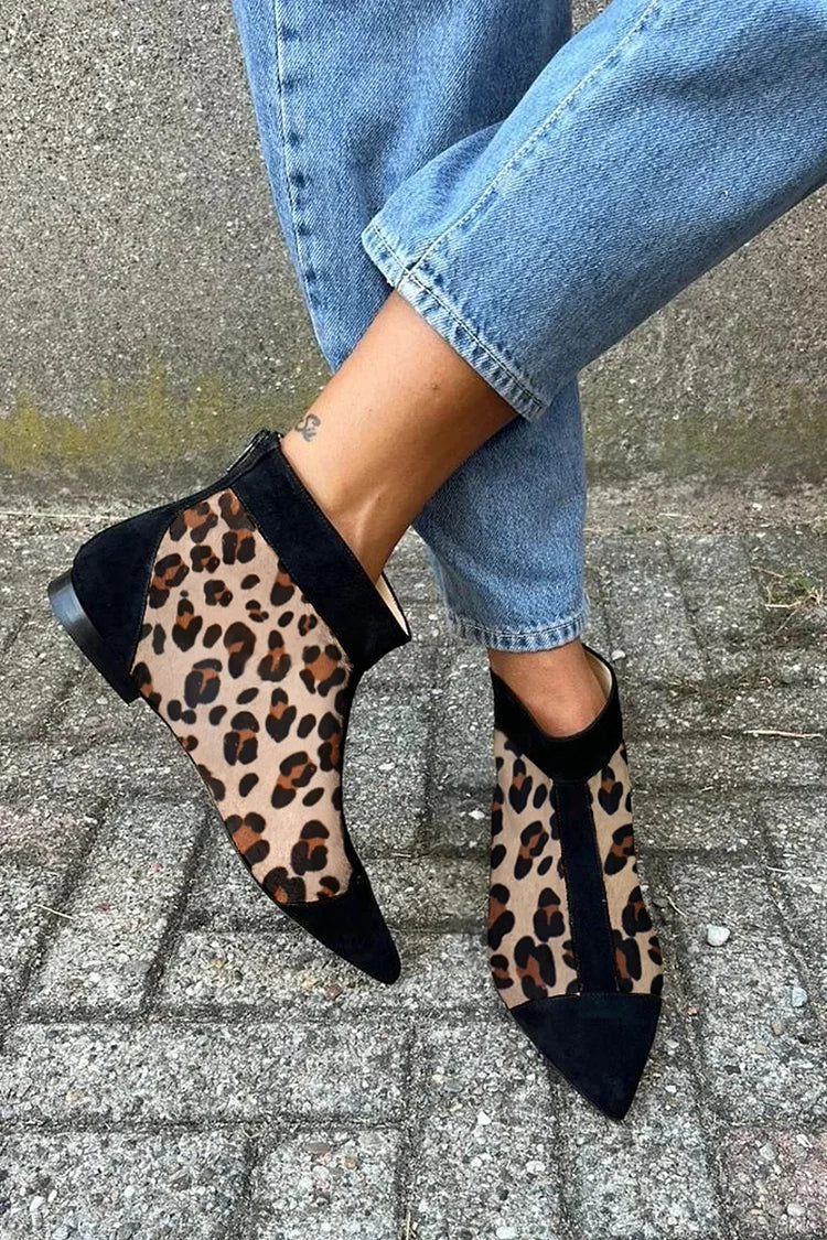Lily™ | Leopard Print Ankle Boot With Pointed Toe