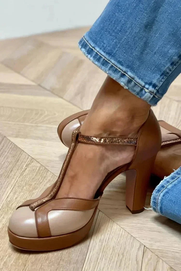 Autumn™ | Two-Tone T-Strap Heels