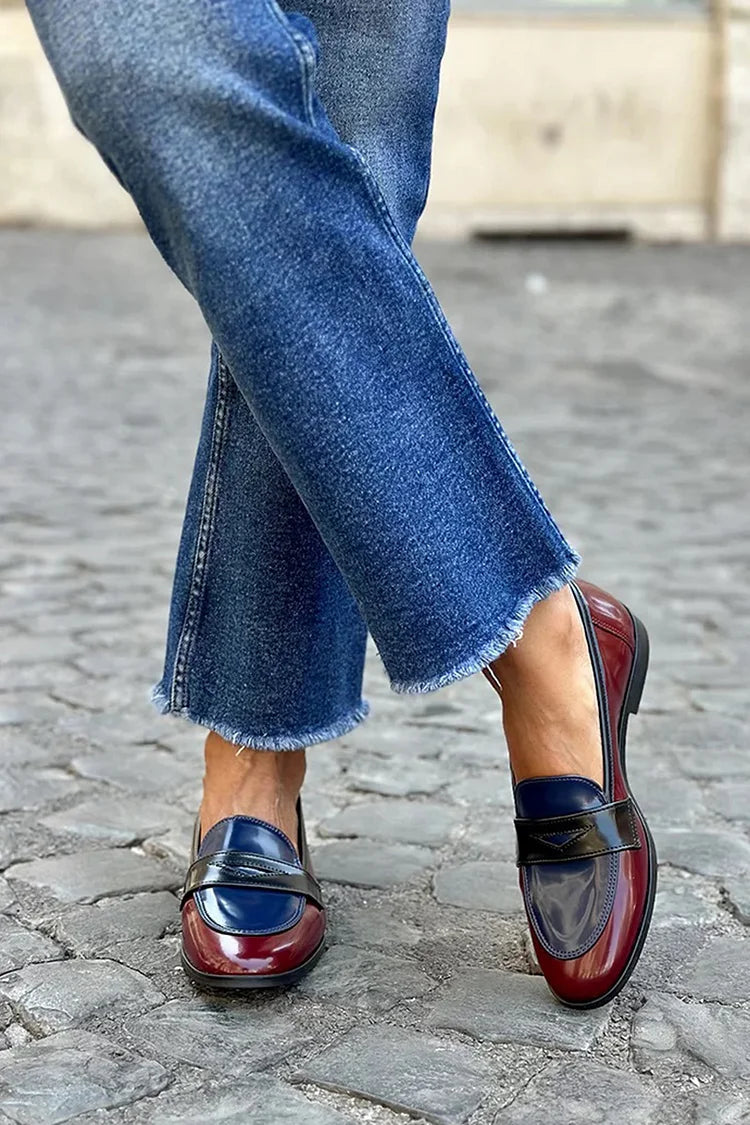 Antonia™ | Shiny Tricolor Loafer