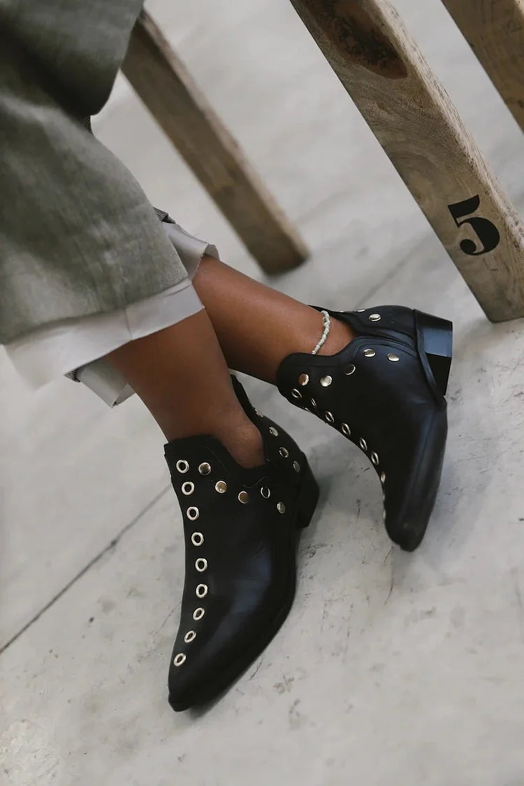 Brenda™ | Pointed Studded Ankle Boot