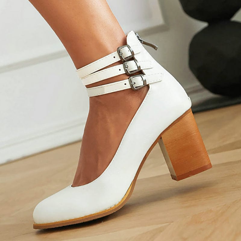 Ariana™ |  Triple Buckle Heels