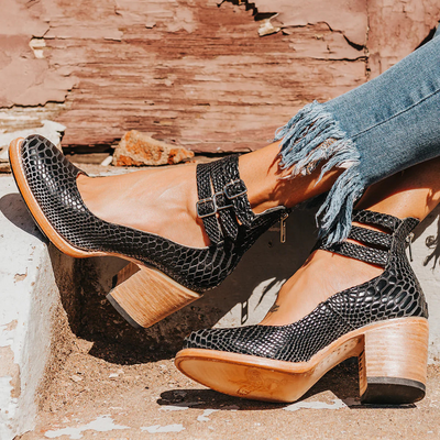 Elsa™ | Vintage Leather Strap Heels