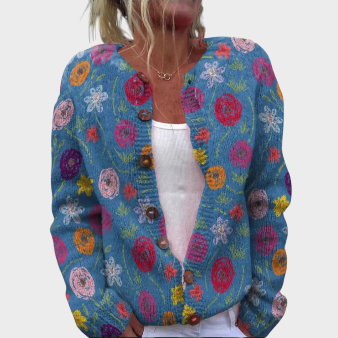 Filipa™ - Autumn Floral Cardigan