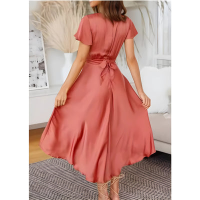 Elina™ | Abito Midi con Nodo Decorativo