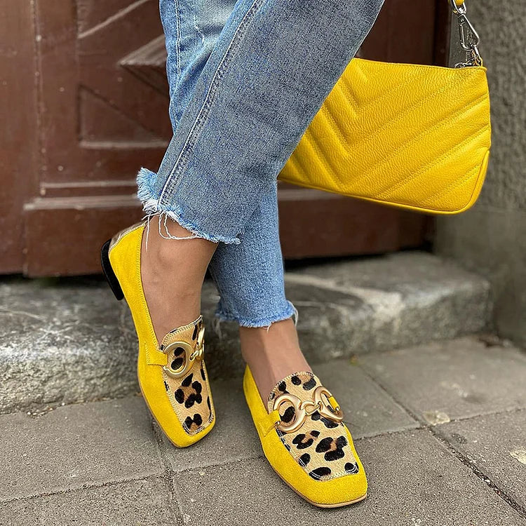 Harmony™ | Yellow Loafer WIth Animal Print Detail