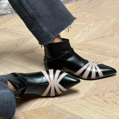 Gloria™ | Pointed Geometric Ankle Boot