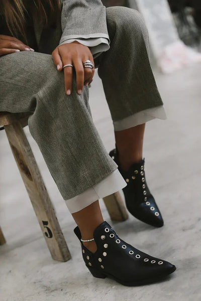 Brenda™ | Pointed Studded Ankle Boot