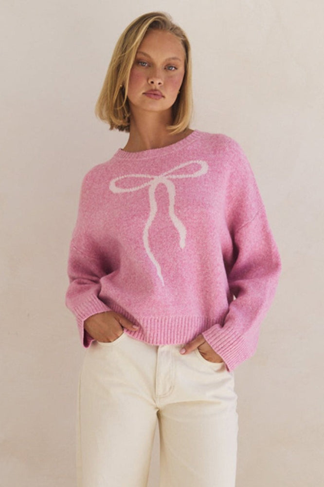 Chiara™ – Maglione Lungo con Fiocco