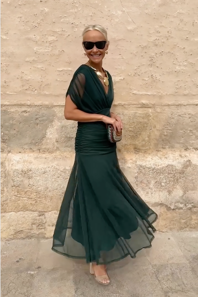 Almudena™ | Long Dress with V-Neck