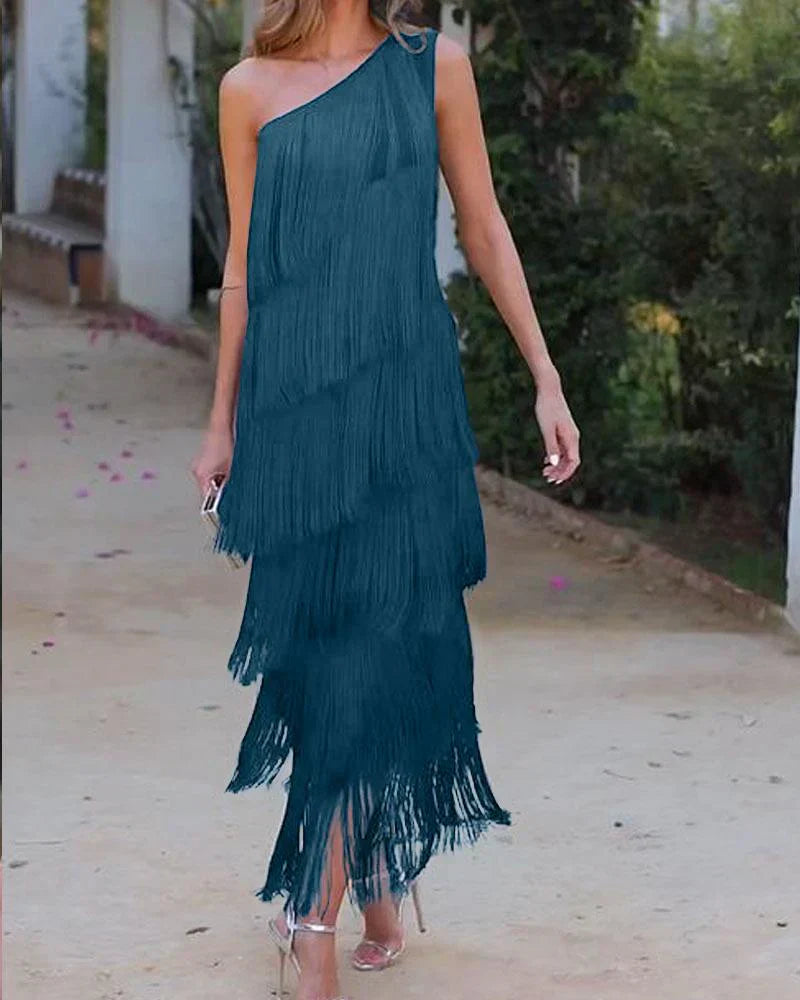 Elena™ - Elegant dress with fringes