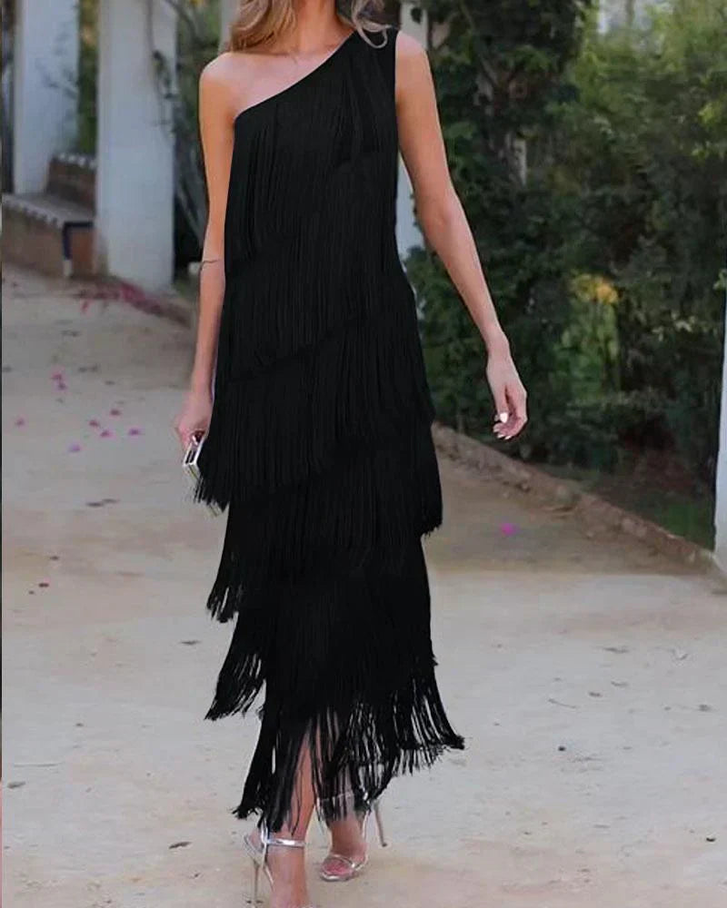 Elena™ - Elegant dress with fringes