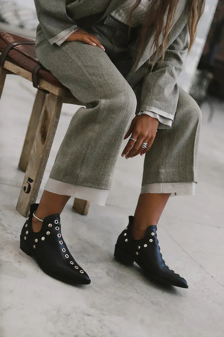 Brenda™ | Pointed Studded Ankle Boot