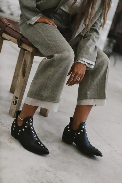 Brenda™ | Pointed Studded Ankle Boot