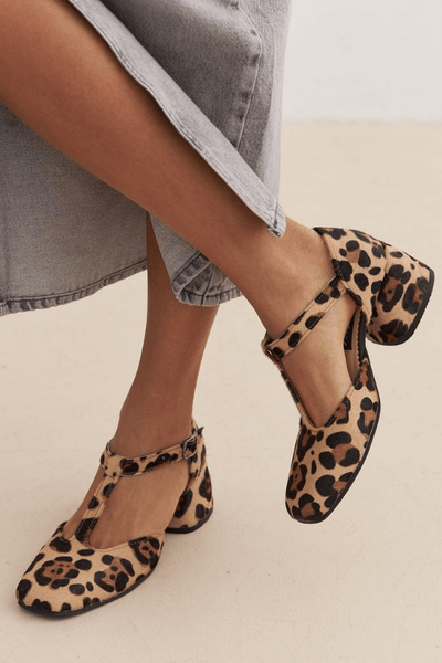 Gianna™ | Leopard T-Strap Block Heels