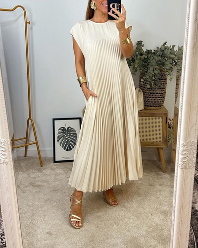 Iliana™- Elegant Long Pleated Dress