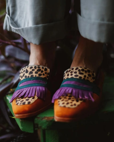Hallie™ | Loafer With Fringes And Animal Print