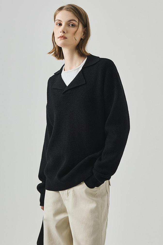 Olimpia™ – Top in Maglia Lungo con Scollo a V Oversize