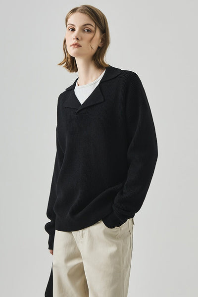 Olimpia™ – Top in Maglia Lungo con Scollo a V Oversize