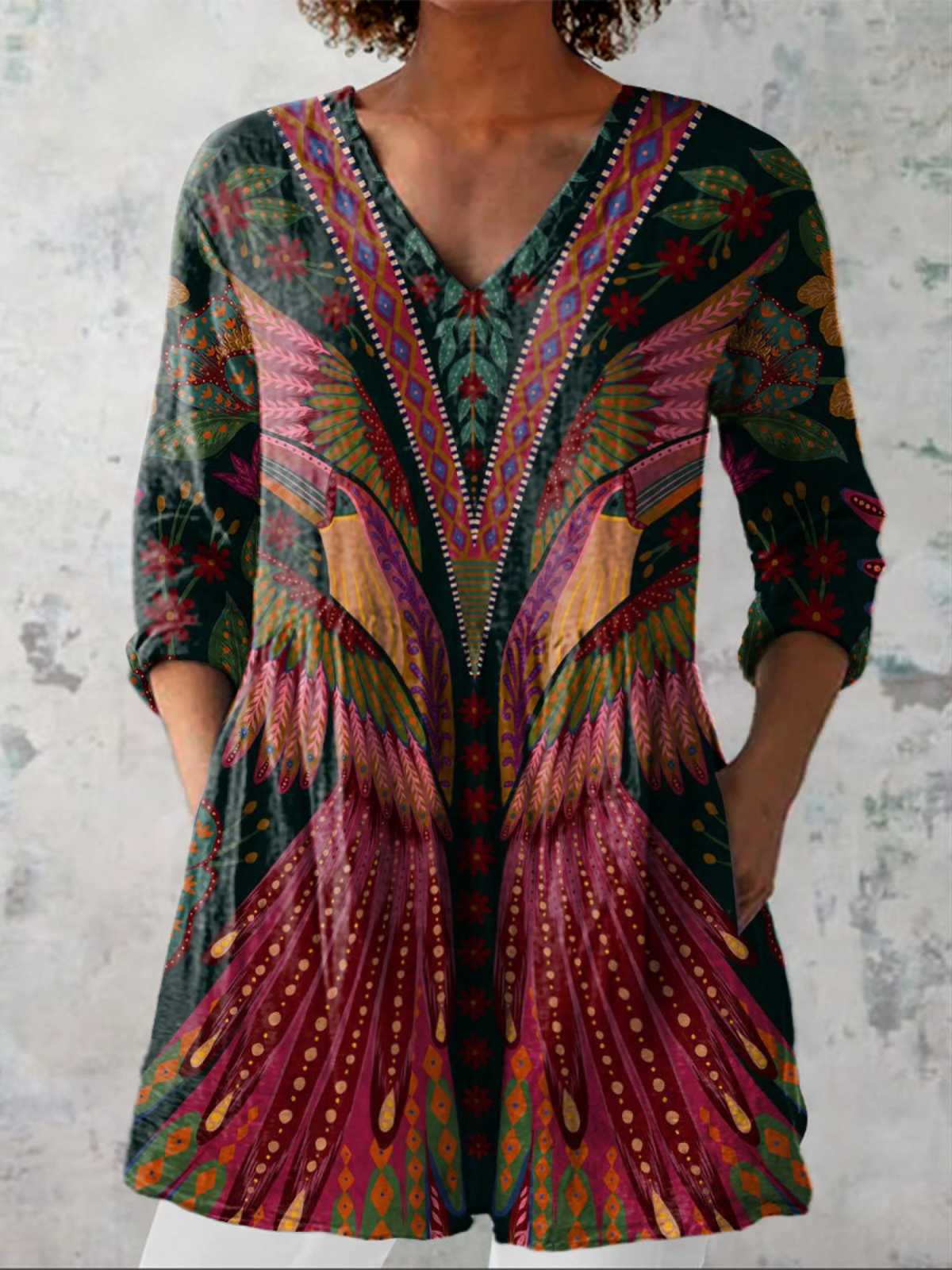 Adrianna™| Long Sleeve V-Neck T-Shirt