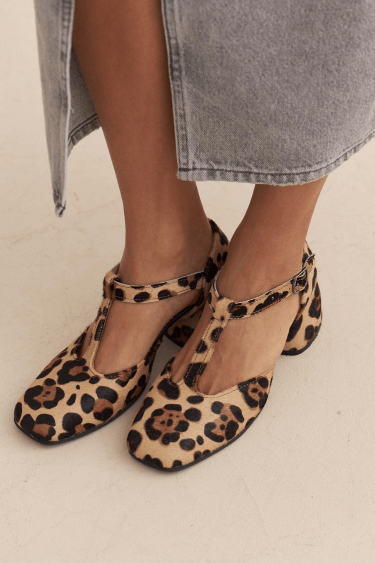 Gianna™ | Leopard T-Strap Block Heels
