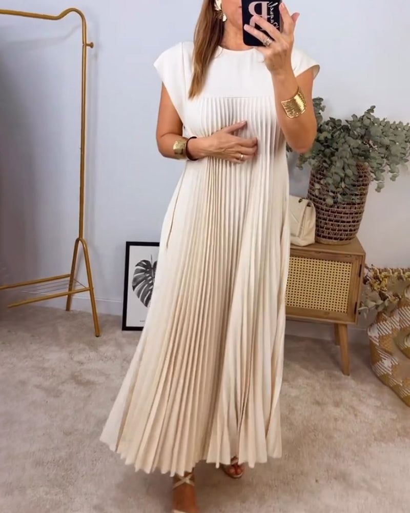 Iliana™- Elegant Long Pleated Dress