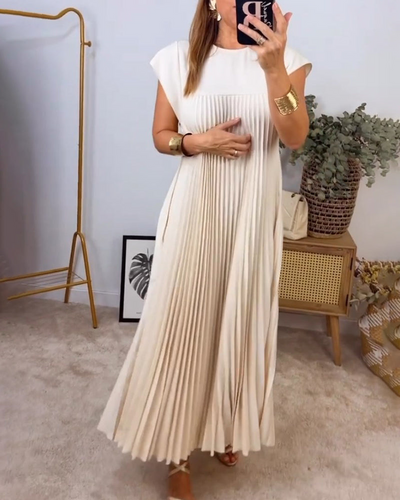 Iliana™- Elegant Long Pleated Dress