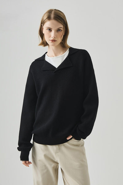 Olimpia™ – Top in Maglia Lungo con Scollo a V Oversize