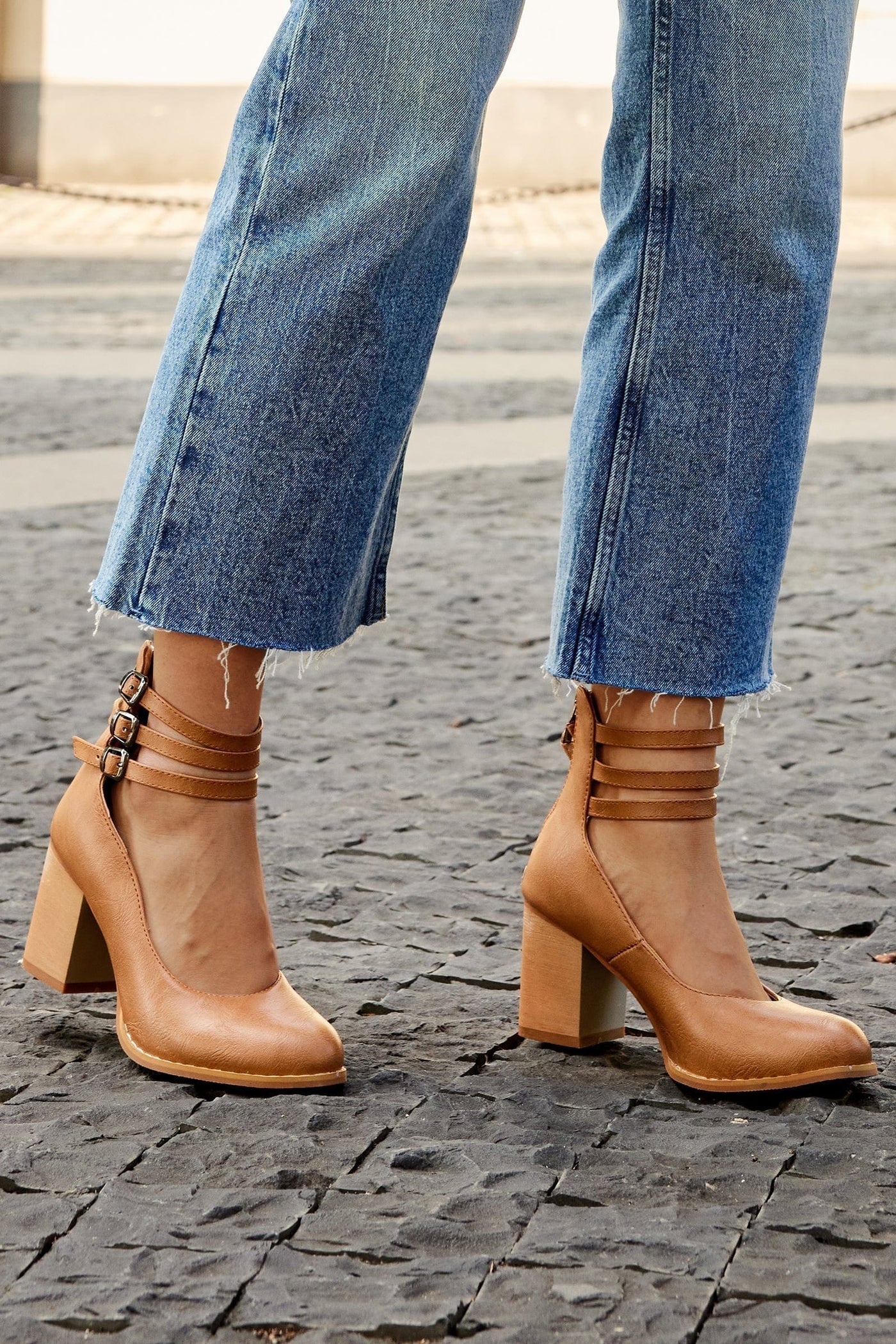 Ariana™ |  Triple Buckle Heels
