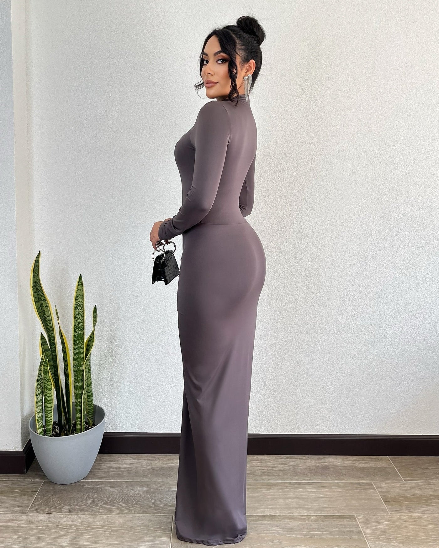 Regina™ - Elegant Long Dress with Ruching