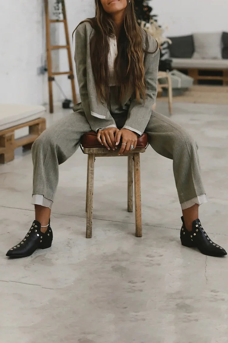 Brenda™ | Pointed Studded Ankle Boot