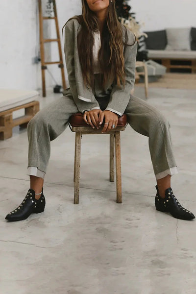 Brenda™ | Pointed Studded Ankle Boot