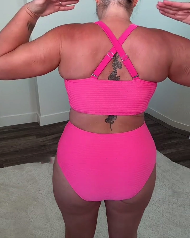 Bikini rilassato monocolore a triangolo