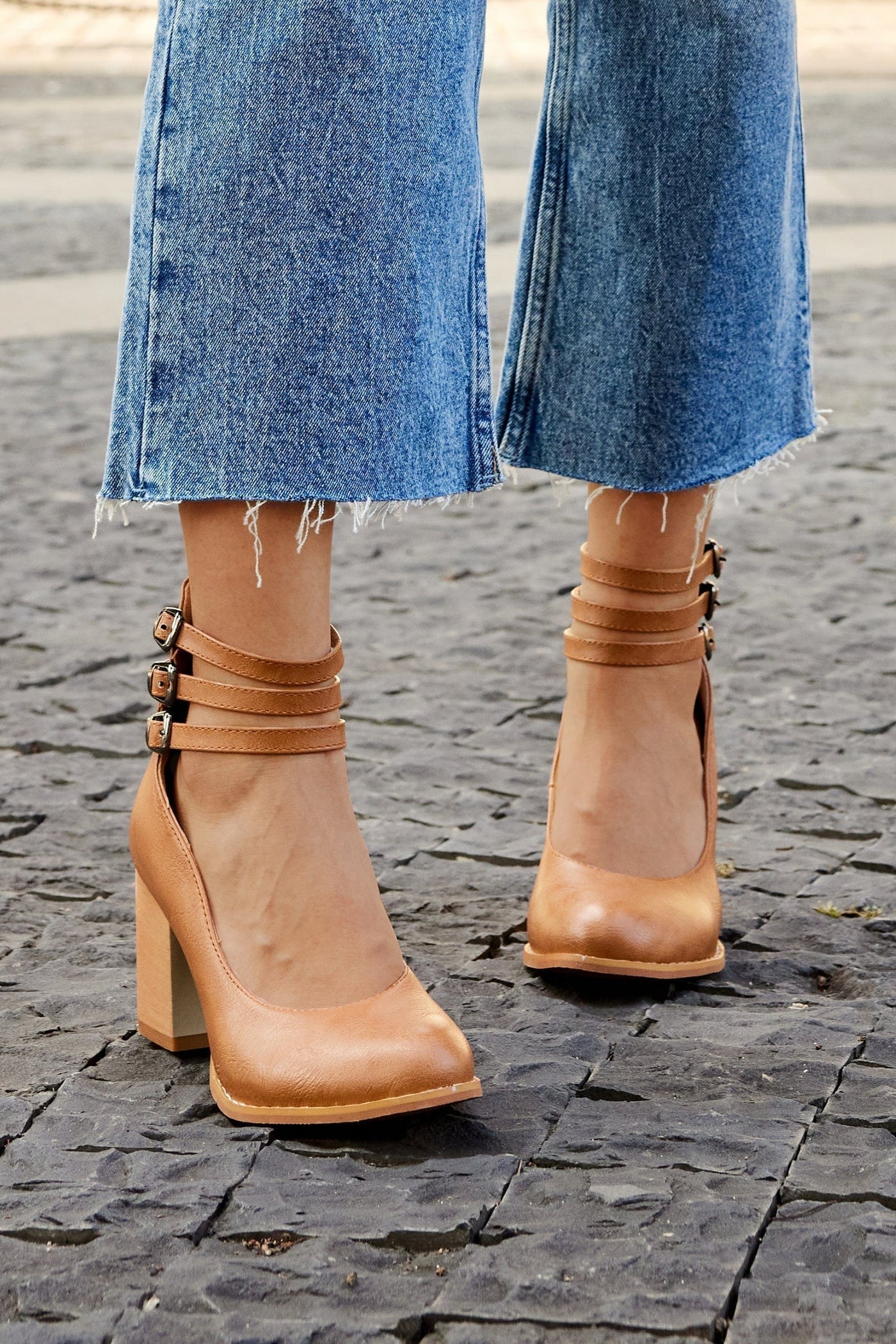 Ariana™ |  Triple Buckle Heels