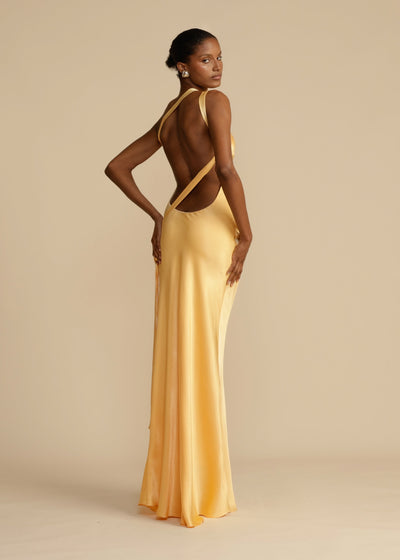 Celeste™ - Elegant Golden Dress