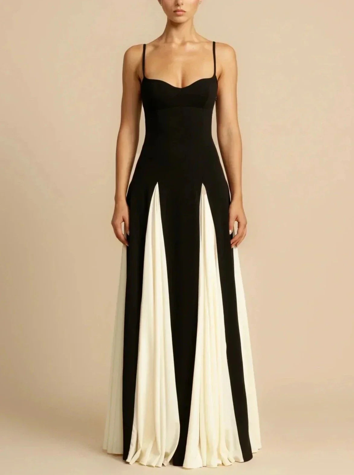 Sunny™ - Long Black and White Dress