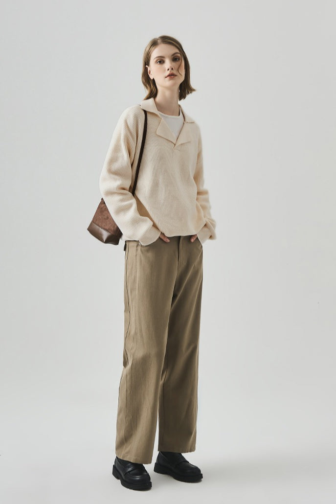 Olimpia™ – Top in Maglia Lungo con Scollo a V Oversize