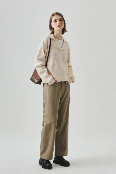 Olimpia™ – Top in Maglia Lungo con Scollo a V Oversize