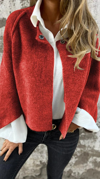 Celeste™ - Cappotto di Lana con Collo Rotondo e Maniche Lunghe