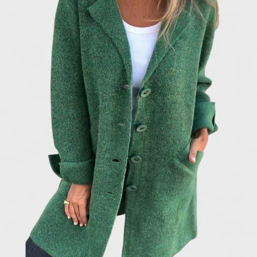 Maila - Long Casual Coat with Lapels