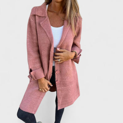 Maila - Long Casual Coat with Lapels