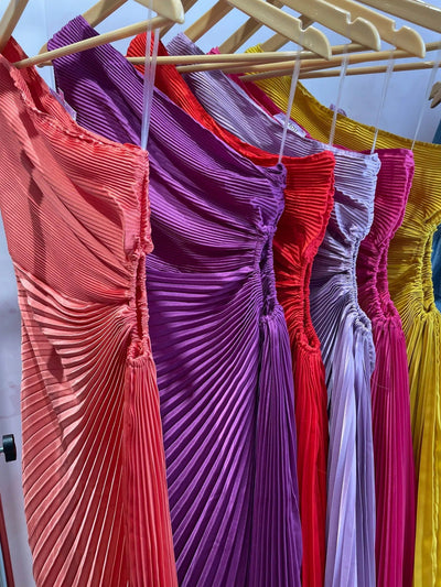Sandra™ - One-Shoulder Pleated Dress
