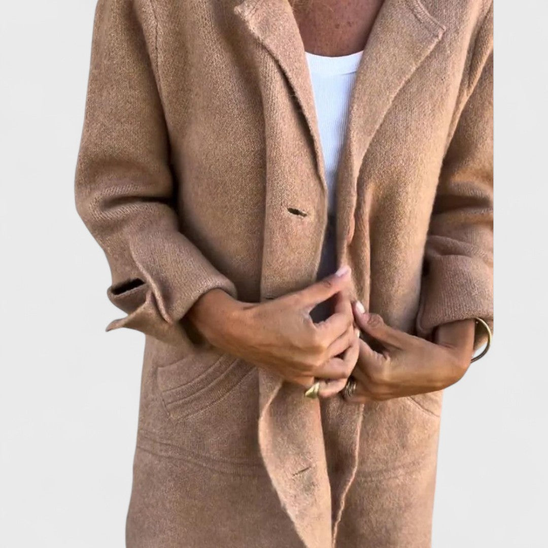 Maila - Long Casual Coat with Lapels