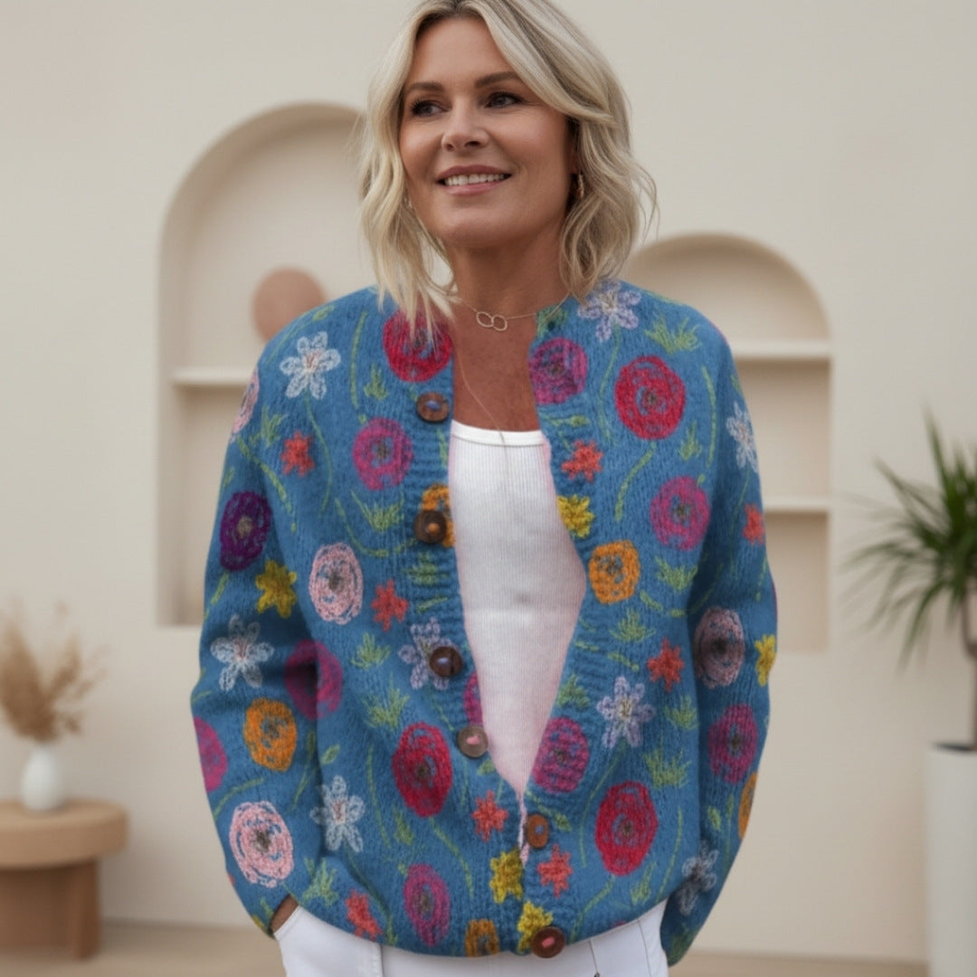 Filipa™ - Autumn Floral Cardigan