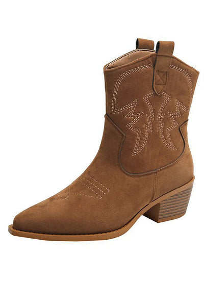 Ellie™ | Pointed Western Ankle Boot