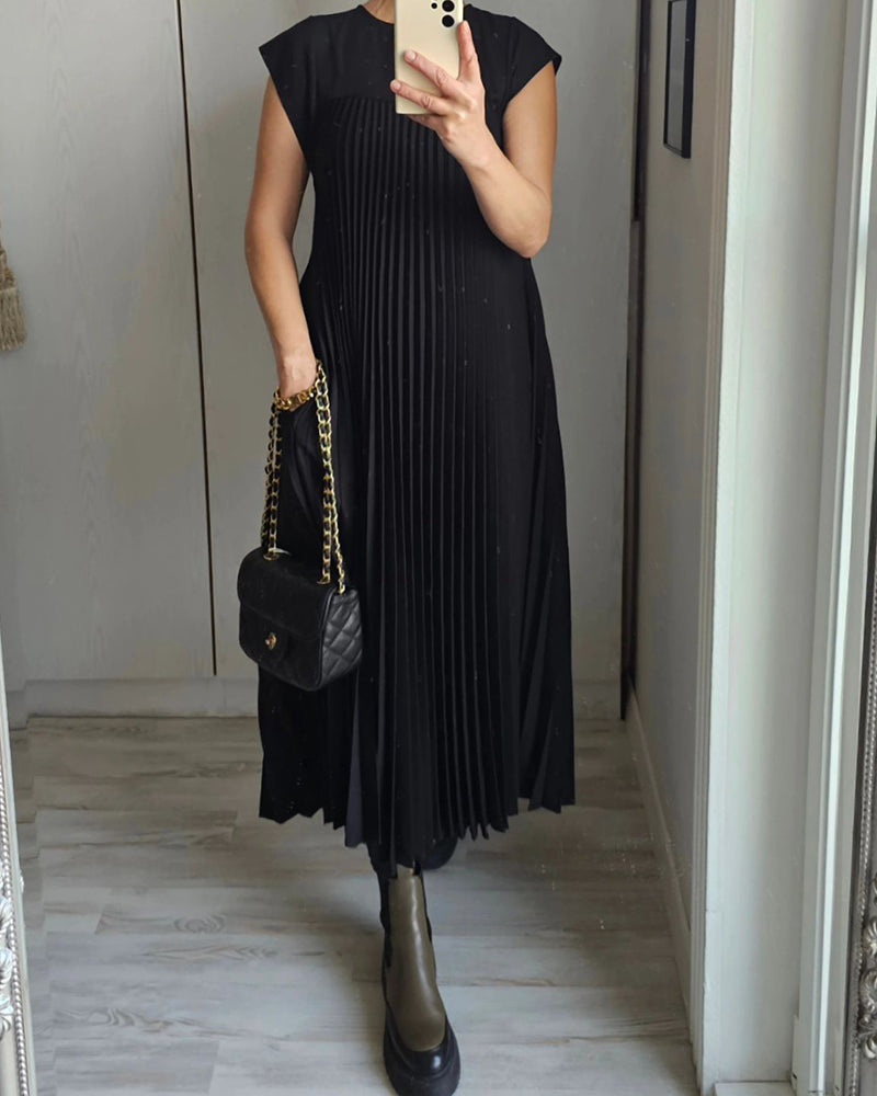 Iliana™- Elegant Long Pleated Dress