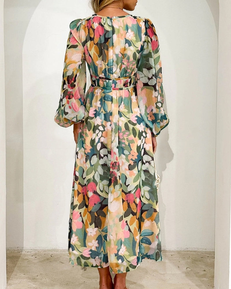Nina™ - Elegant Dress with Floral Print