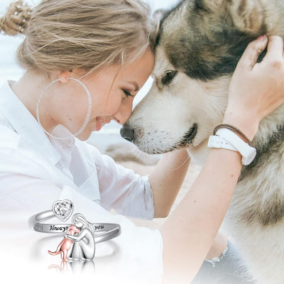 Anne™ - Ring with Dog Icon (Pink)