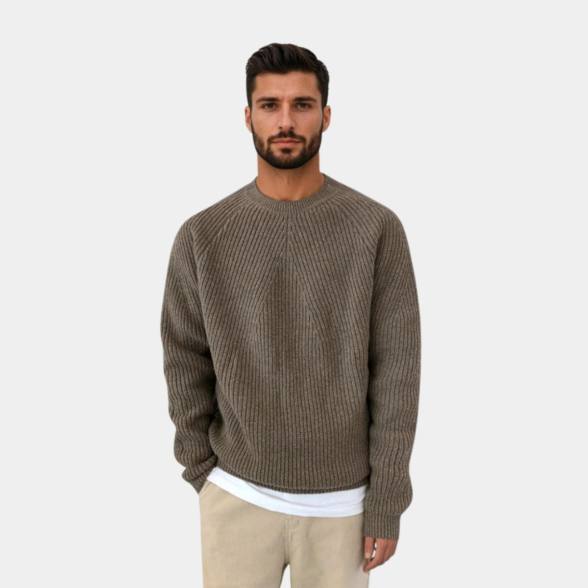 LUCA | MAGLIONE A MAGLIA CON SCOLLO ROTONDO