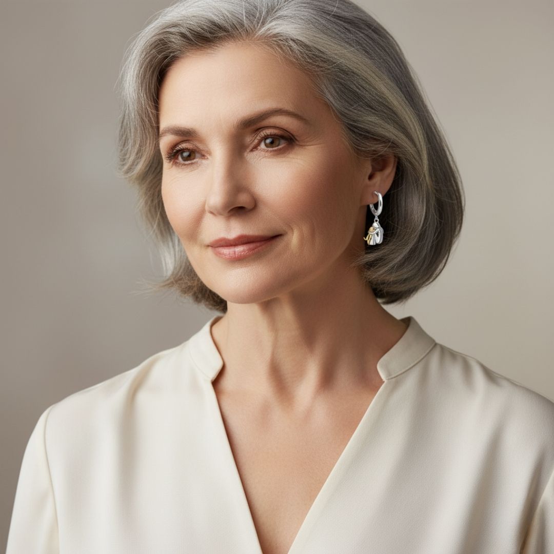 Ginny™ - Earrings with Dog Icon (Round Closure)