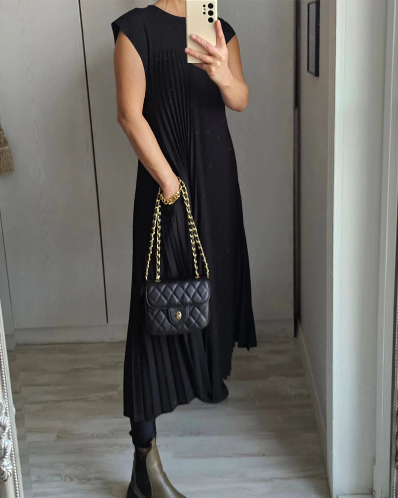 Iliana™- Elegant Long Pleated Dress